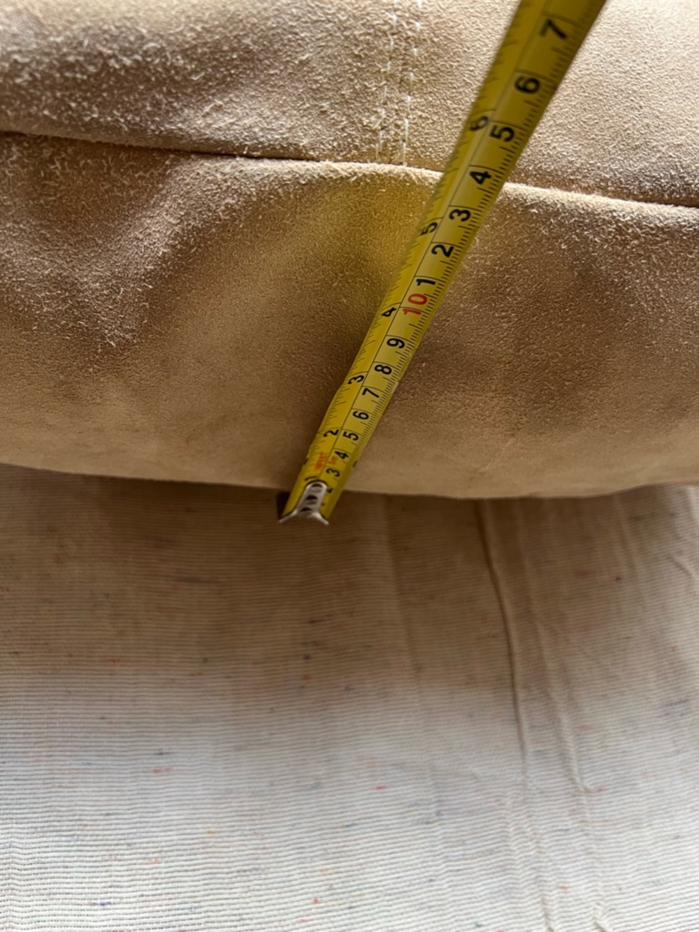NARDELLI Neutral Suede Hobo Bag with Brown Leather Handles - Picture 16 of 16